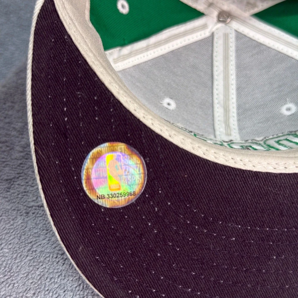 Boston Celtics Adidas Fitted Hat 7 1/2 Green Cream Flat Bill NBA Wool Cap
